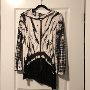 Tie-dye zip up with pockets and hood